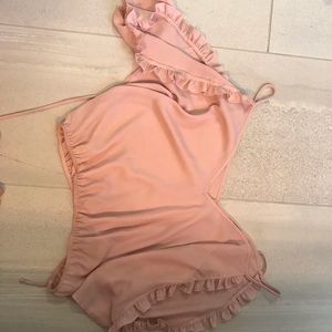 Dusty pink cold shoulder blouse